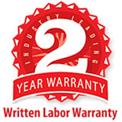 2 Year Written Labor Warranty